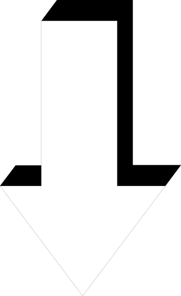 The image shows a simple graphic of an arrow pointing downwards within two vertical bars that resemble arrows themselves; this is often used to represent "down" in navigation menus on websites.