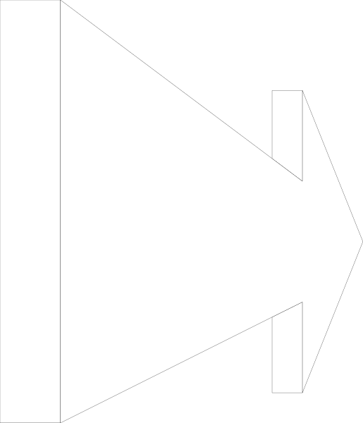 The image shows a black and white illustration of an arrow pointing to its right side with two lines intersecting at 90 degrees forming an "X" shape in front of it. There is no text present, so there's nothing that can be described as actions or setting within the context provided by this description. The image does not contain any objects, people, animals, colors other than black and white, nor specific details about their locations relative to each other.