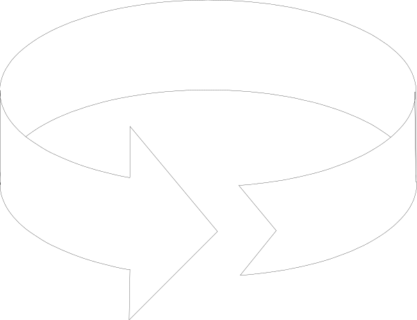 The image shows a black arrow pointing to an eye with two arrows forming a circle around it on top of another larger white circular shape that has three smaller circles inside it; there is no text present in this clip-art graphic, and all elements appear static without any actions taking place or people visible.