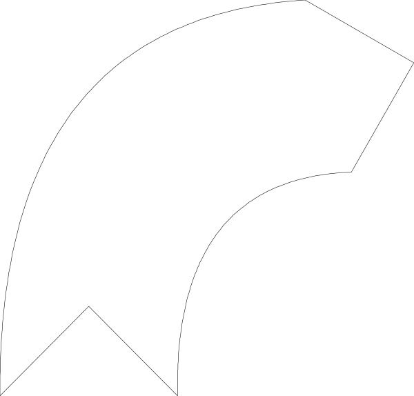The image shows a black silhouette of an abstract shape that resembles a stylized letter 'E'.