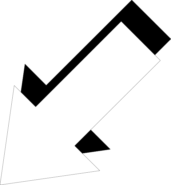 The image shows two arrows pointing to different directions with a black background; there is no text present within this clip-art graphic.