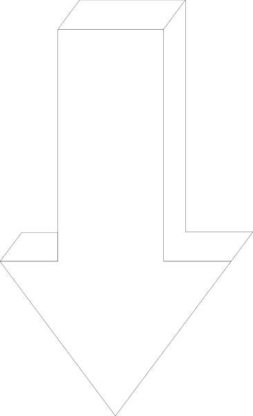 The image shows a simple graphic of an arrow pointing downwards with two white lines on either side forming its shape; it is set against a gray background.