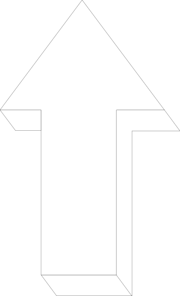 The image shows a black arrow pointing upwards on an otherwise plain background with no other discernible elements present.