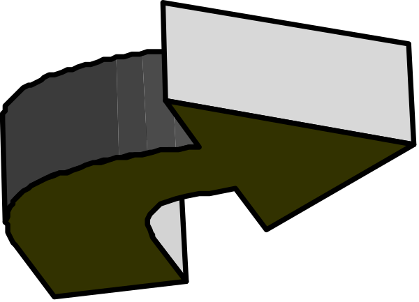 The image shows a stylized graphic with an arrow pointing to its right side, suggesting movement towards something new on that direction; it is set against a dark background which contrasts with the lighter color of the arrow and text box.