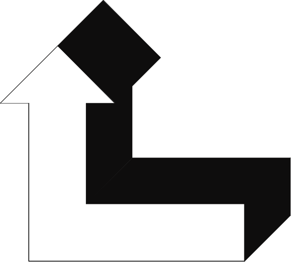 The image shows a black and white puzzle piece with an arrow pointing to it from above.