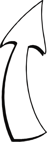 The image shows a black arrow pointing to its right side with white background.