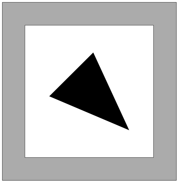 The image shows a simple black and white illustration of two squares with an arrow pointing from left to right between them against a light background.