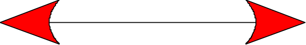 The image shows a red arrow pointing to an unseen object on its right side against a gray background with no other discernible elements present in this small clip-art format.