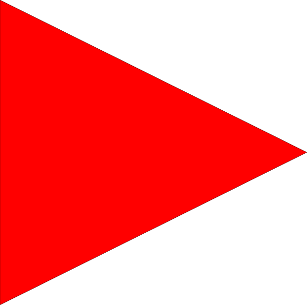 The image shows a red flag with white edges on it against a black background.