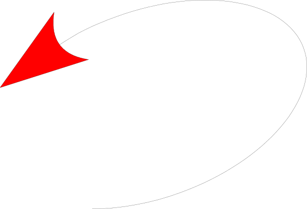 The image shows a red arrow pointing to an unidentified object on what appears to be a gray background with no other discernible details visible in this small clip-art format.