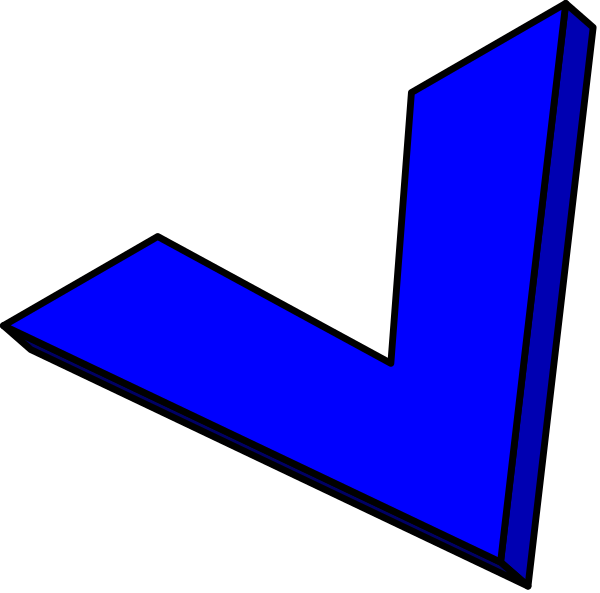 The image shows a stylized blue arrow pointing to its right with an abstract design resembling a letter 'W' in front of it on a black background.