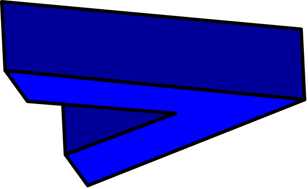 The image shows a blue abstract design with geometric shapes that resemble an airplane wing on its side against a gray background.