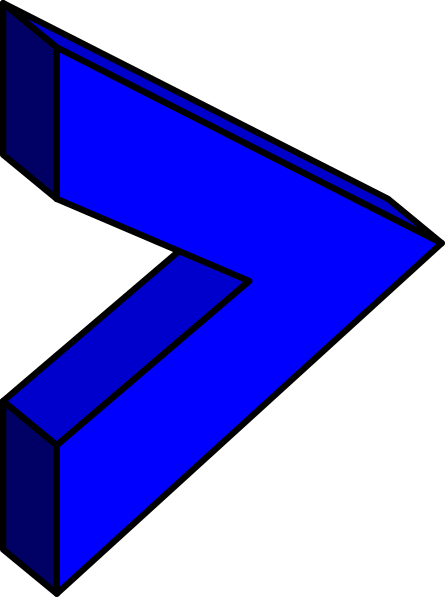 The image shows a stylized blue arrow pointing to an abstract shape that resembles a letter 'S'.