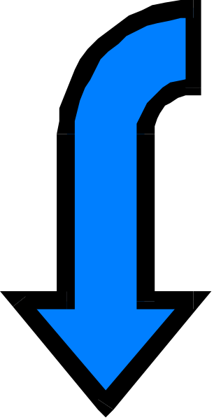 The image shows a blue arrow pointing to its right with an upward directional indicator above it on what appears to be a gray background.
