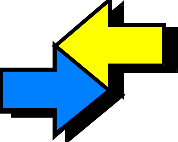 The image shows a simple black and white diagram with two arrows pointing upwards from an arrowhead at the bottom left corner to another point above it on the right side of the frame.