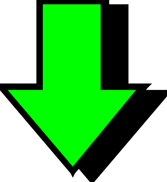 The image shows a black arrow pointing downwards with an upside-down green triangle above it on top of what appears to be a gray background.