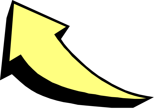 The image shows a black arrow pointing upwards with yellow highlights on it against a gray background.