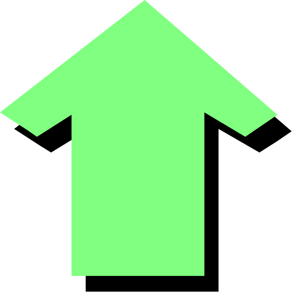 The image shows a simple black arrow pointing upwards next to another identical green downward facing arrow on an otherwise plain background with no additional context provided about any other elements in this clip-art representation of two arrows, one being larger and more prominent than the smaller one beside it.