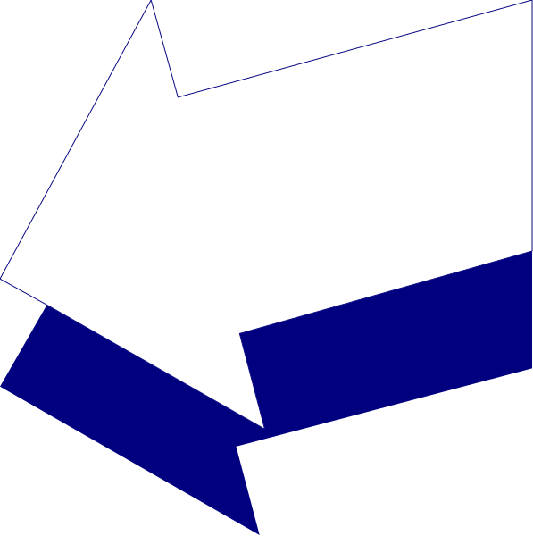 The image shows a blue arrow pointing to an abstract white shape with jagged edges on its right side against a black background.