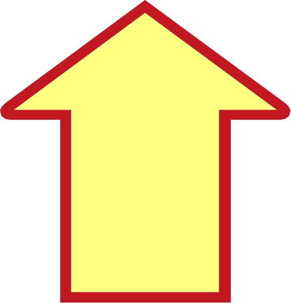 The image shows a red arrow pointing upwards next to an identical yellow downward arrow with both arrows indicating directional movement in opposite directions on what appears to be a black background.