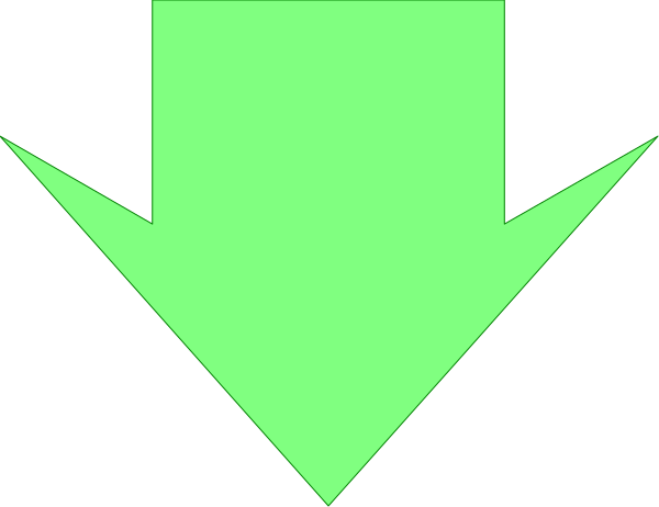 The image shows a green arrow pointing upwards with an abstract design resembling a shield on its left side against a dark background.