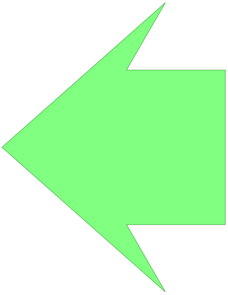 The image shows a green arrow pointing to its right side against a black background with no other discernible elements present within this small clip-art frame.