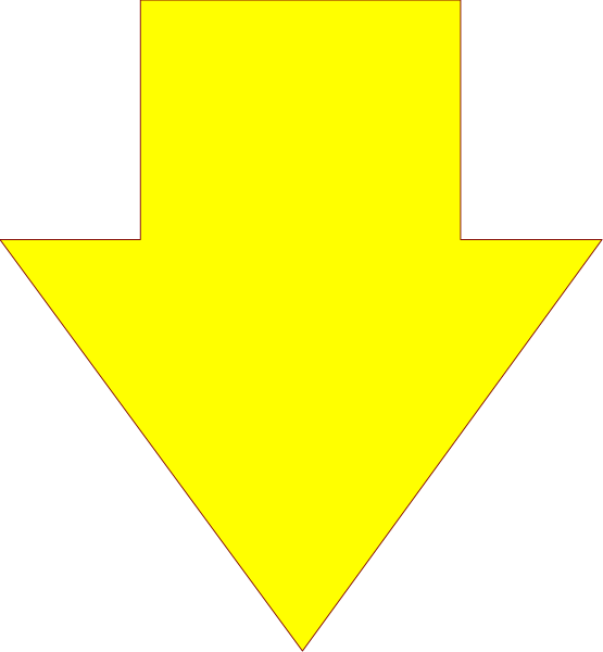 The image shows a simple black arrow pointing downwards next to an upside-down yellow arrow with two arrows forming a circle around it on top of each other against a white background.