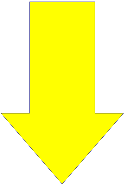 The image shows a simple black arrow pointing downwards with an upward yellow line above it on top of what appears to be a gray background.