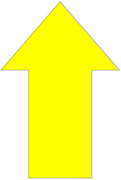 The image shows a black arrow pointing upwards with an exclamation mark on top of it against a gray background.