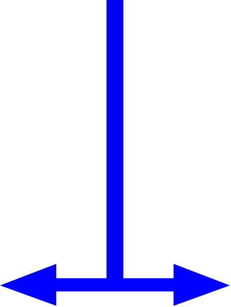 The image shows a blue arrow pointing downwards on an otherwise gray background with no other discernible elements present.