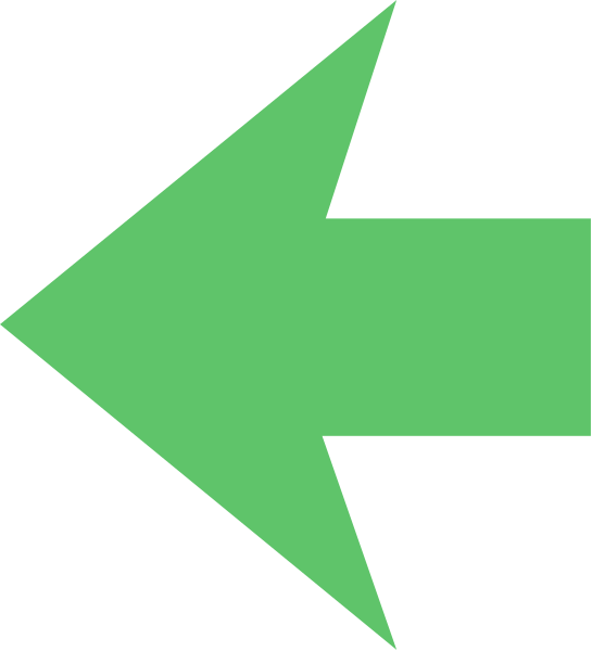 The image shows a green arrow pointing to an unseen direction on a gray background with black edges.