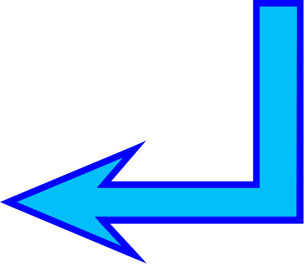 The image shows a blue arrow pointing to its right with an exclamation mark next to it on what appears to be a gray background.