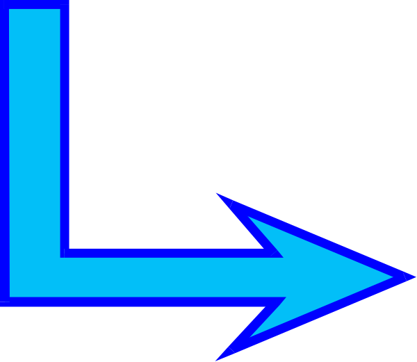 The image shows a blue arrow pointing to an upside down letter 'L'.
