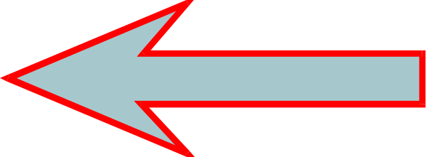 The image shows a red arrow pointing to an airplane with blue wings flying through clouds against a gray sky background.