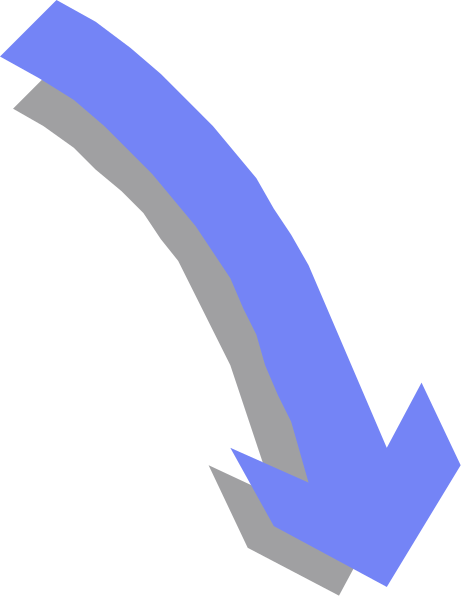 The image shows a simple graphic of an arrow pointing downwards with text above it that reads "DOWN."