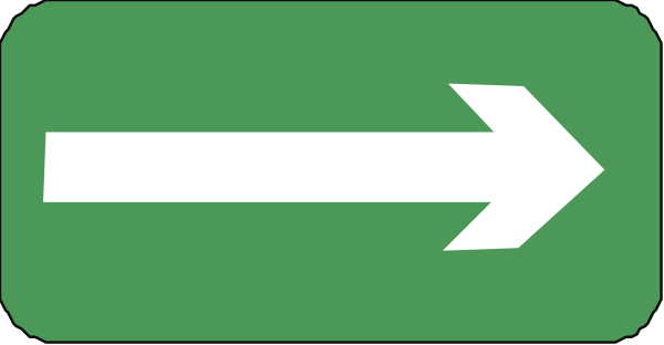 The image shows a green arrow pointing to an exit sign with white text on it that reads "EXIT".