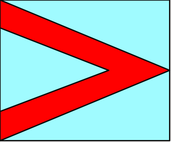 The image shows a red arrow pointing to an unseen destination on a blue background with white lines forming its shape.