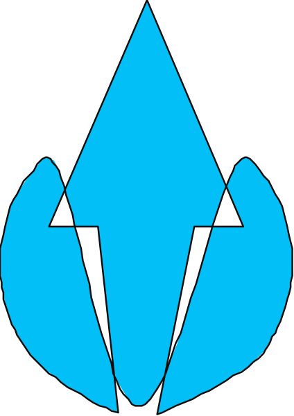 The image shows a blue drop icon with an electrical symbol inside it on top of what appears to be a striped background.