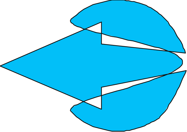 The image shows a blue abstract design that resembles an airplane flying through space with stars around it against a dark background.