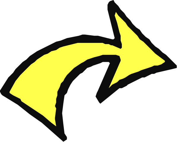 The image shows a black arrow pointing to an eye with yellow highlights on it against a white background.