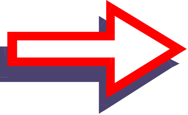 The image shows a stylized arrow pointing to an abstract red shape with white lines on it that resembles a directional sign for navigation purposes.