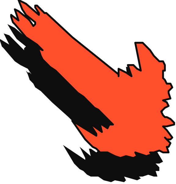 The image shows a red bird with its wings spread out against a black background on top of another smaller picture that appears to be an abstract design in shades of gray and white below it.