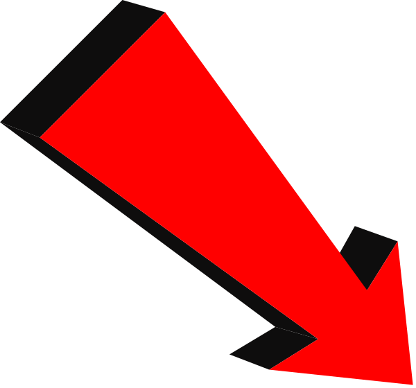 The image shows a red arrow pointing downwards with an exclamation mark above it on what appears to be a black background.