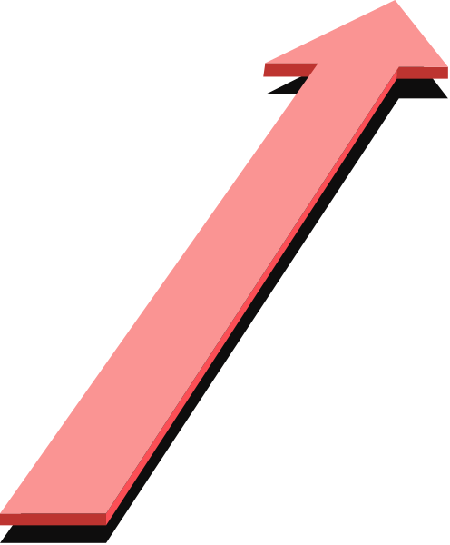 The image shows a red arrow pointing upwards on an otherwise black background with no other discernible elements present.
