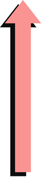 The image shows a simple black arrow pointing upwards on an otherwise plain background with no other discernible elements present.
