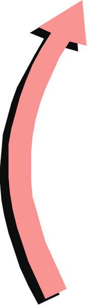 The image shows a simple black and white illustration of an arrow pointing to its right side with another smaller red circle-like object next to it on what appears to be a gray background.
