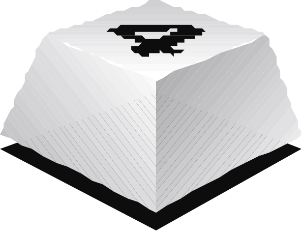 The image shows a computer mouse with an icon of a woman on it next to another object that appears to be a small cube-like structure in front of them both against a black background.
