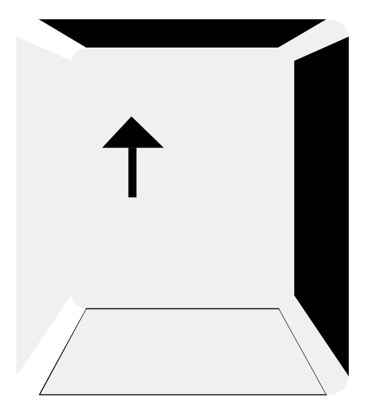 The image shows a simple black and white illustration of an open cardboard box with a single arrow pointing upwards from it to indicate that something is inside or being placed in the box.