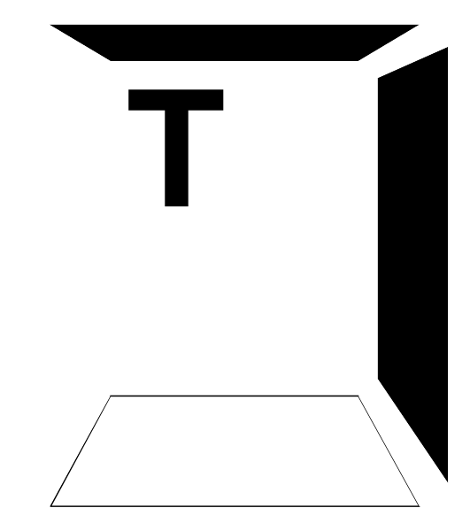 The image shows a black and white illustration of an open cardboard box with its flaps spread out to reveal nothing inside it.