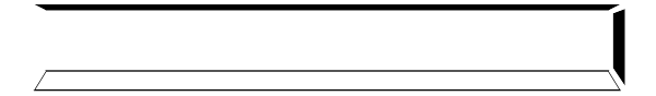 The image shows a simple black and white line drawing of an object that resembles a long rectangular box with rounded corners on top left corner.